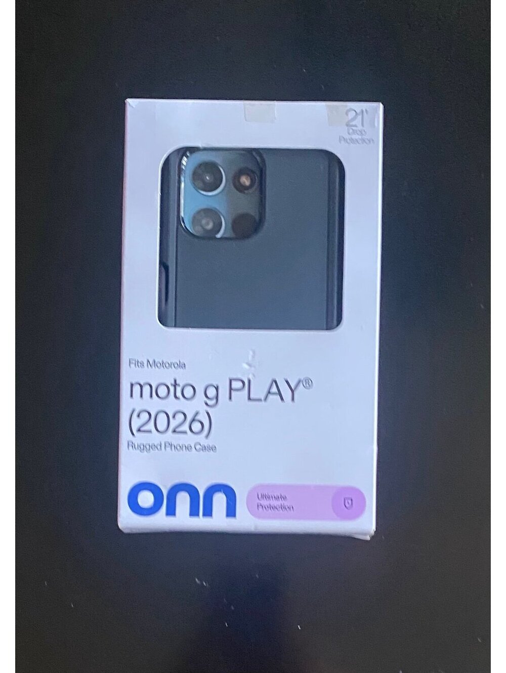 Onn Rugged Case for Motorola moto g PLAY (2026) Black